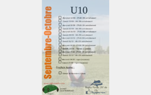 U10 : Planning Septembre-Octobre