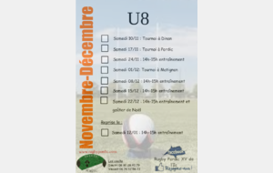 U8 : Planning Novembre-Décembre