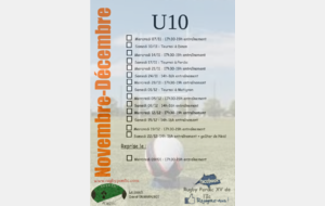 U10 : Planning Novembre-Decembre