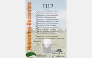 U12 : Planning Novembre-Decembre