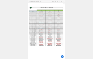 Calendrier école de rugby