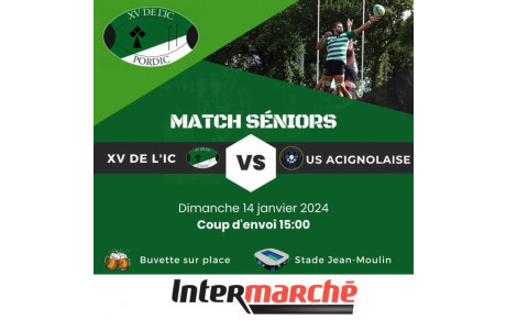 Match seniors dimanche 14 janvier 2024 ⚪🟢🏉